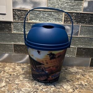 Universal studios Hollywood popcorn Blue Snack Bucket with handle.